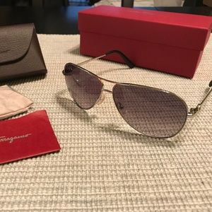 New Salvatore Ferragamo SF109SL Aviator Sunglasses